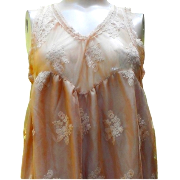 MISSLOOK Layered Beige Lace Overlay Sleeveless Dress Large - Picture 3 of 6